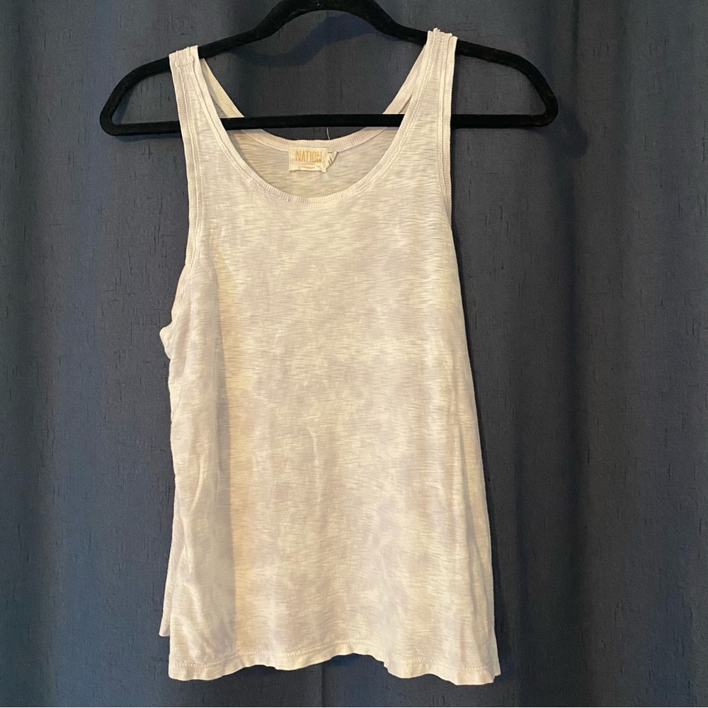 Nation LTD tie dye racer back tank blue/white size medium